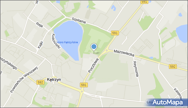 Kętrzyn, Spacerowa, mapa Kętrzyn