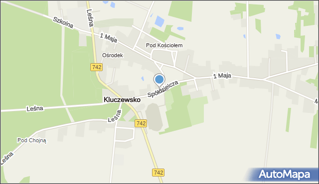 Kluczewsko, Spółdzielcza, mapa Kluczewsko