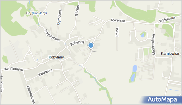 Kobylany gmina Zabierzów, Spacerowa, mapa Kobylany gmina Zabierzów