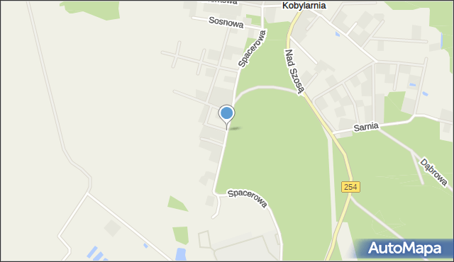 Kobylarnia gmina Nowa Wieś Wielka, Spacerowa, mapa Kobylarnia gmina Nowa Wieś Wielka