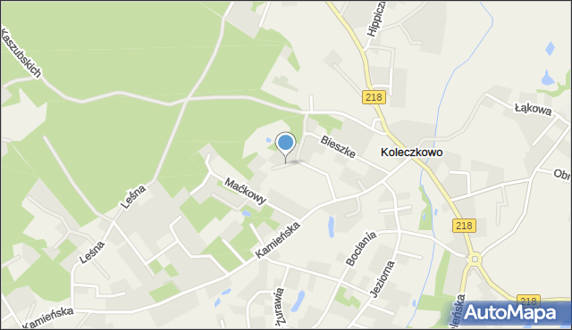 Koleczkowo, Sportowa, mapa Koleczkowo