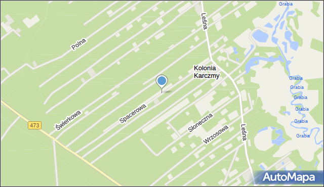 Kolonia Karczmy, Spacerowa, mapa Kolonia Karczmy