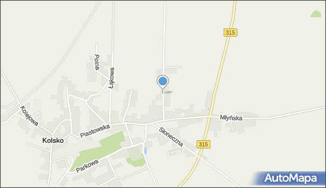 Kolsko, Sportowa, mapa Kolsko