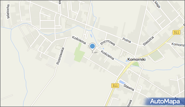 Komorniki powiat poznański, Spokojna, mapa Komorniki powiat poznański