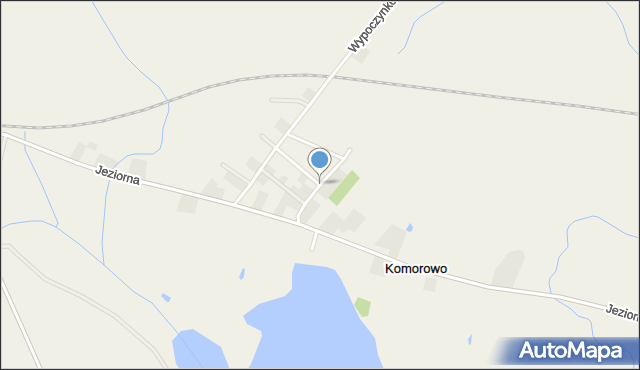 Komorowo gmina Kaźmierz, Spacerowa, mapa Komorowo gmina Kaźmierz