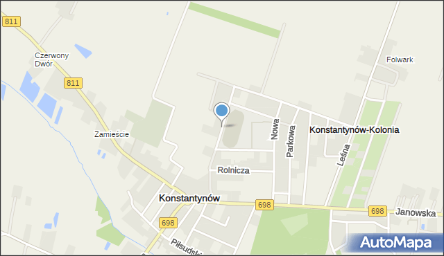 Konstantynów powiat bialski, Sportowa, mapa Konstantynów powiat bialski