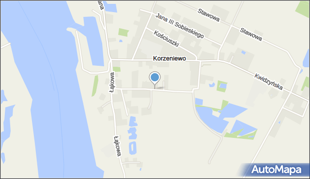Korzeniewo gmina Kwidzyn, Spółdzielcza, mapa Korzeniewo gmina Kwidzyn