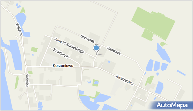 Korzeniewo gmina Kwidzyn, Sportowa, mapa Korzeniewo gmina Kwidzyn