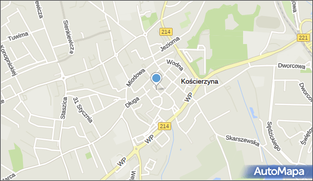 Kościerzyna, Spichlerzowa, mapa Kościerzyna