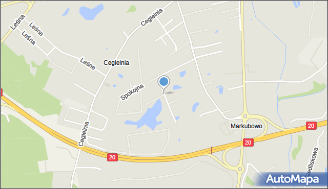 Kościerzyna, Spokojna, mapa Kościerzyna