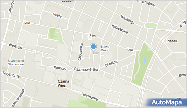 Kraków, Spokojna, mapa Krakowa