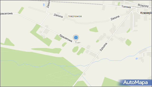 Krasiejów, Spacerowa, mapa Krasiejów