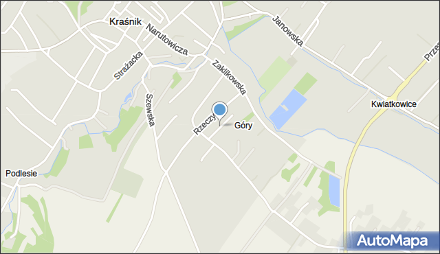 Kraśnik, Spokojna, mapa Kraśnik