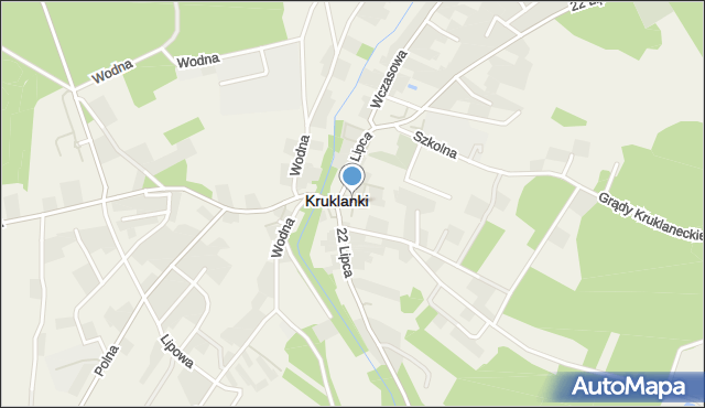 Kruklanki, Spacerowa, mapa Kruklanki