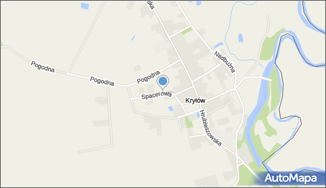 Kryłów, Spacerowa, mapa Kryłów