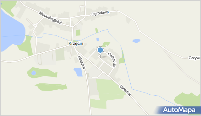 Krzęcin powiat choszczeński, Spokojna, mapa Krzęcin powiat choszczeński