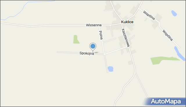 Kuklice, Spokojna, mapa Kuklice