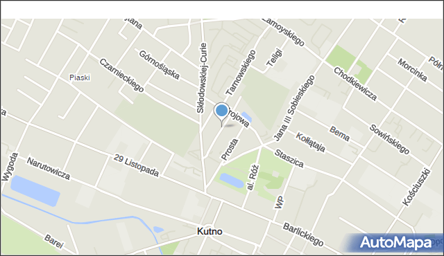 Kutno, Spokojna, mapa Kutno