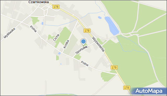 Kuźnica Czarnkowska, Sportowa, mapa Kuźnica Czarnkowska