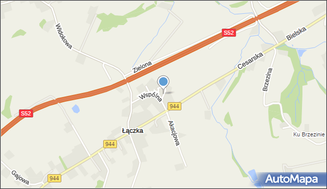 Łączka gmina Dębowiec, Spacerowa, mapa Łączka gmina Dębowiec
