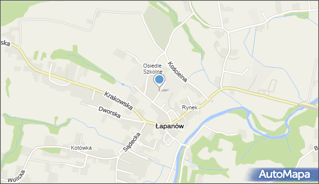 Łapanów, Sportowa, mapa Łapanów