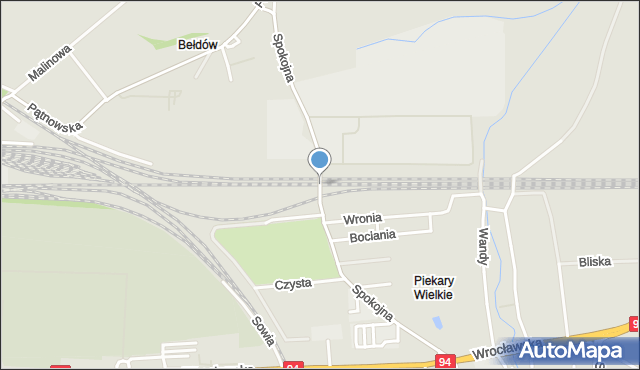 Legnica, Spokojna, mapa Legnicy