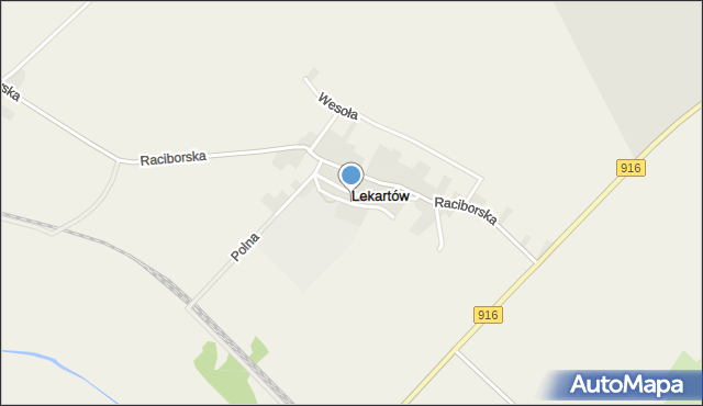 Lekartów, Spółdzielcza, mapa Lekartów