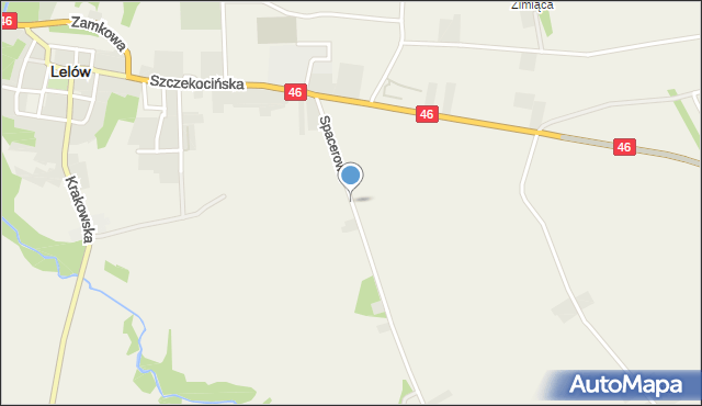 Lelów, Spacerowa, mapa Lelów