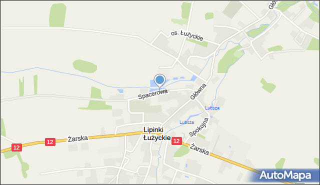 Lipinki Łużyckie, Spacerowa, mapa Lipinki Łużyckie