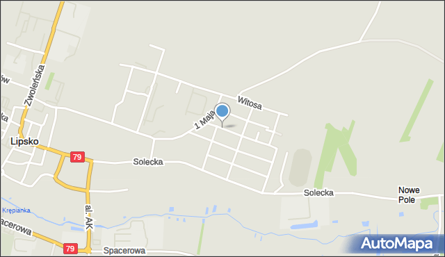 Lipsko, Sportowa, mapa Lipsko