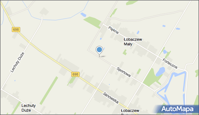 Łobaczew Mały, Sportowa, mapa Łobaczew Mały