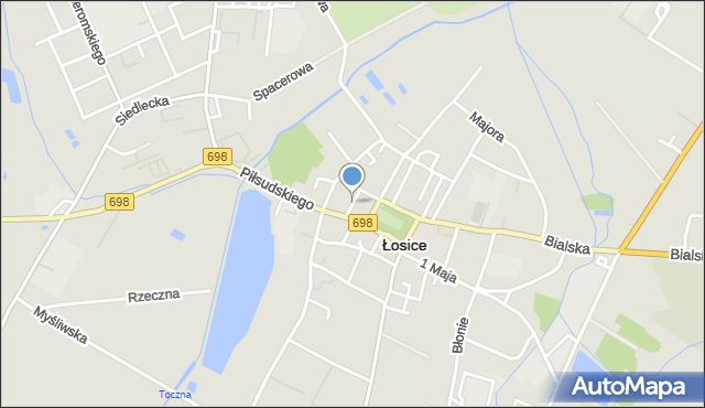 Łosice, Spółdzielcza, mapa Łosice