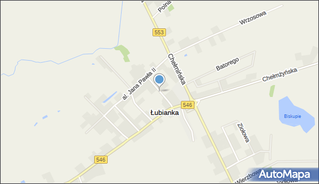 Łubianka powiat toruński, Spokojna, mapa Łubianka powiat toruński