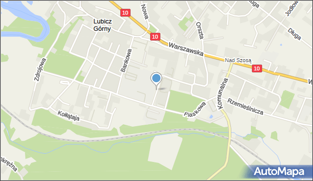 Lubicz Górny, Spółdzielcza, mapa Lubicz Górny