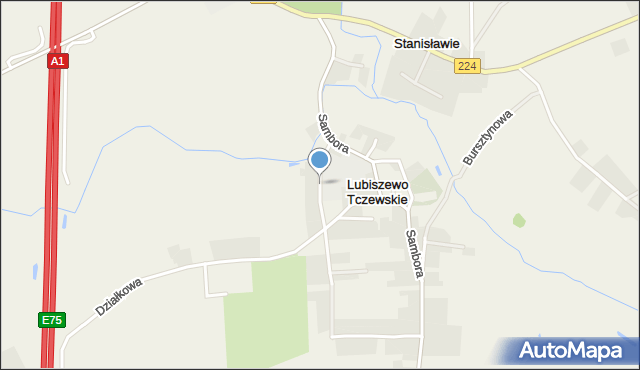 Lubiszewo Tczewskie, Sportowa, mapa Lubiszewo Tczewskie