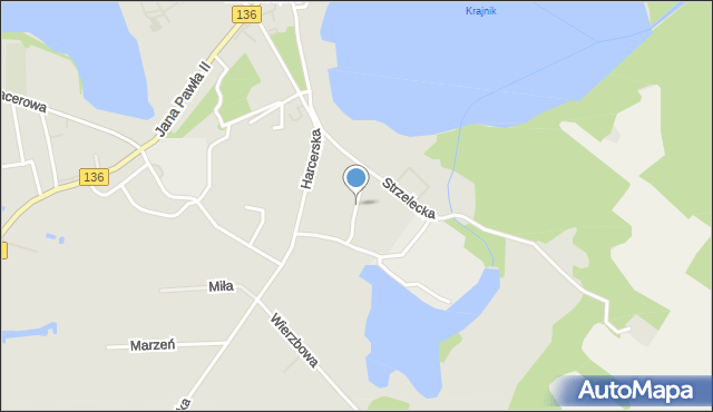 Lubniewice, Spokojna, mapa Lubniewice