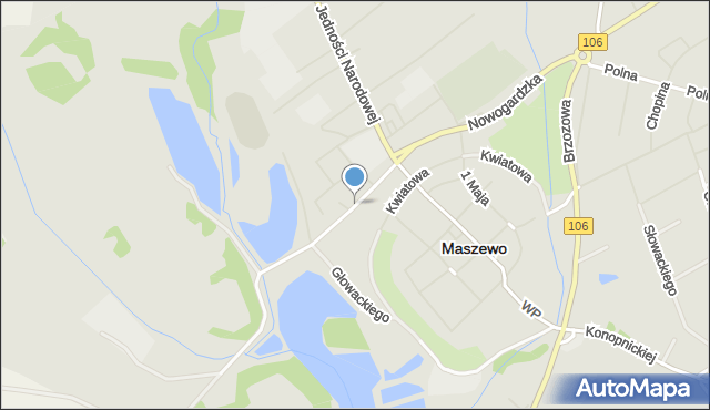 Maszewo powiat goleniowski, Spacerowa, mapa Maszewo powiat goleniowski