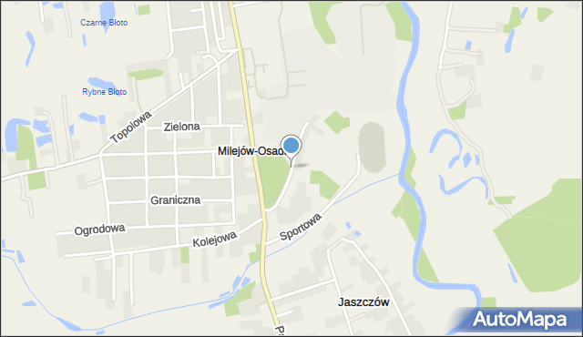 Milejów-Osada, Spacerowa, mapa Milejów-Osada