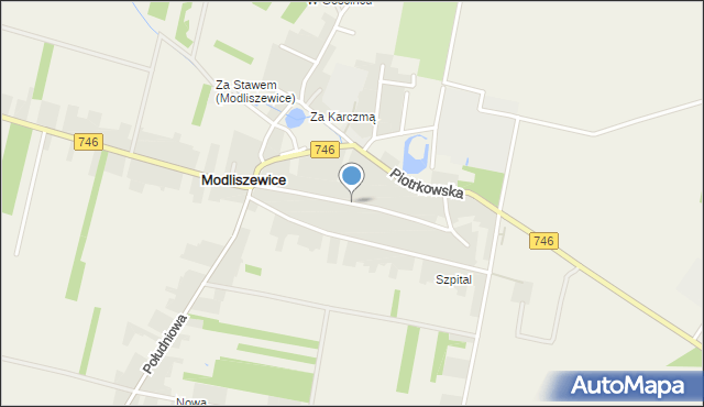 Modliszewice, Spokojna, mapa Modliszewice