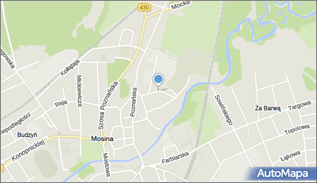 Mosina powiat poznański, Spokojna, mapa Mosina powiat poznański