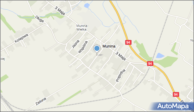 Munina, Spacerowa, mapa Munina