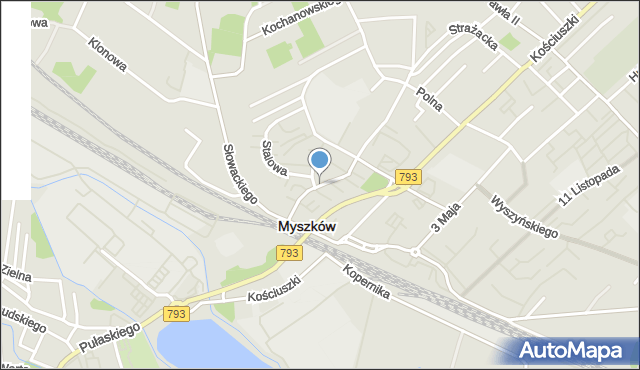 Myszków, Spółdzielcza, mapa Myszków