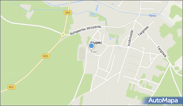 Narol, Sportowa, mapa Narol