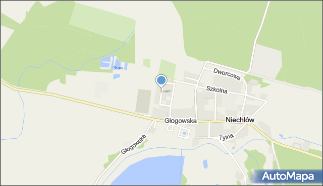 Niechlów, Sportowa, mapa Niechlów