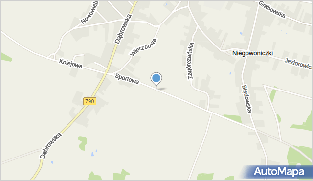 Niegowonice, Sportowa, mapa Niegowonice