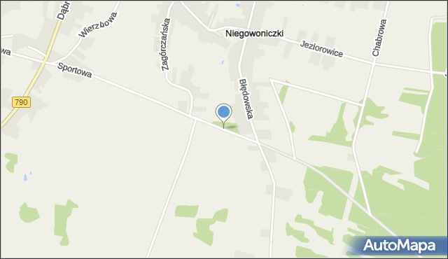 Niegowoniczki, Sportowa, mapa Niegowoniczki