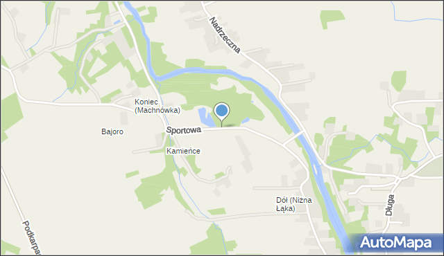 Niżna Łąka, Sportowa, mapa Niżna Łąka