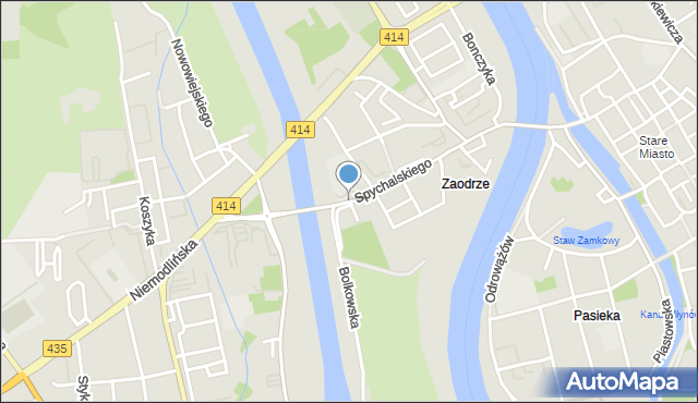 Opole, Spychalskiego Stanisława, mapa Opola