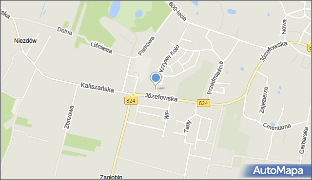 Opole Lubelskie, Spacerowa, mapa Opole Lubelskie