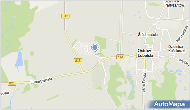 Ostrów Lubelski, Spółdzielcza, mapa Ostrów Lubelski